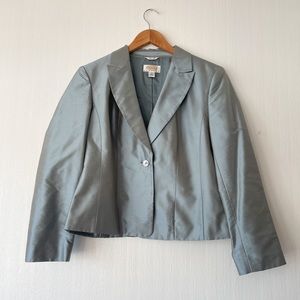 Talbots Vintage 100% Silk Light Blue Blazer Women’s Size 10
